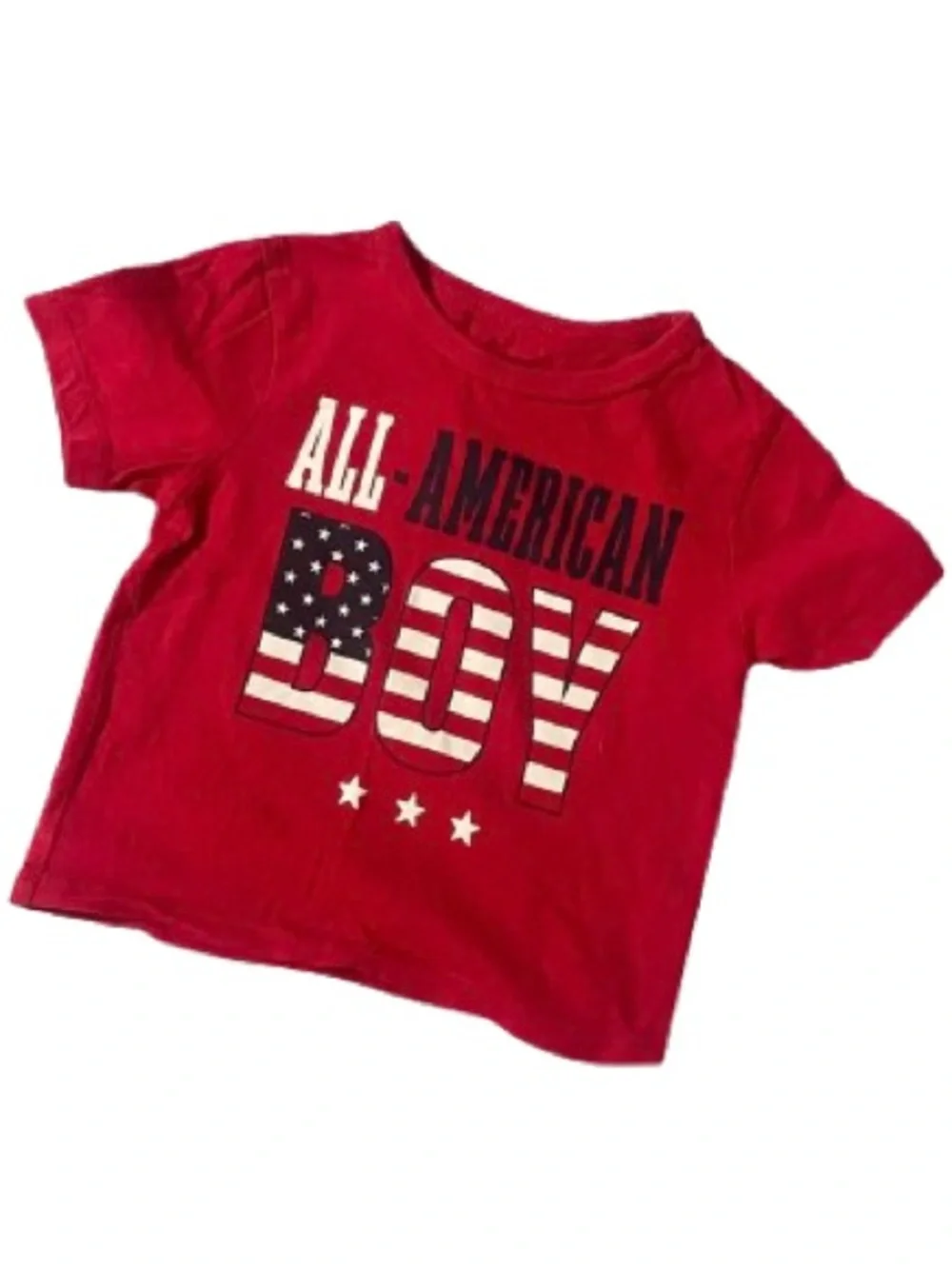 The Children's Place Boys Patriotic Red White Blue Flag Tee Size 12-18 M